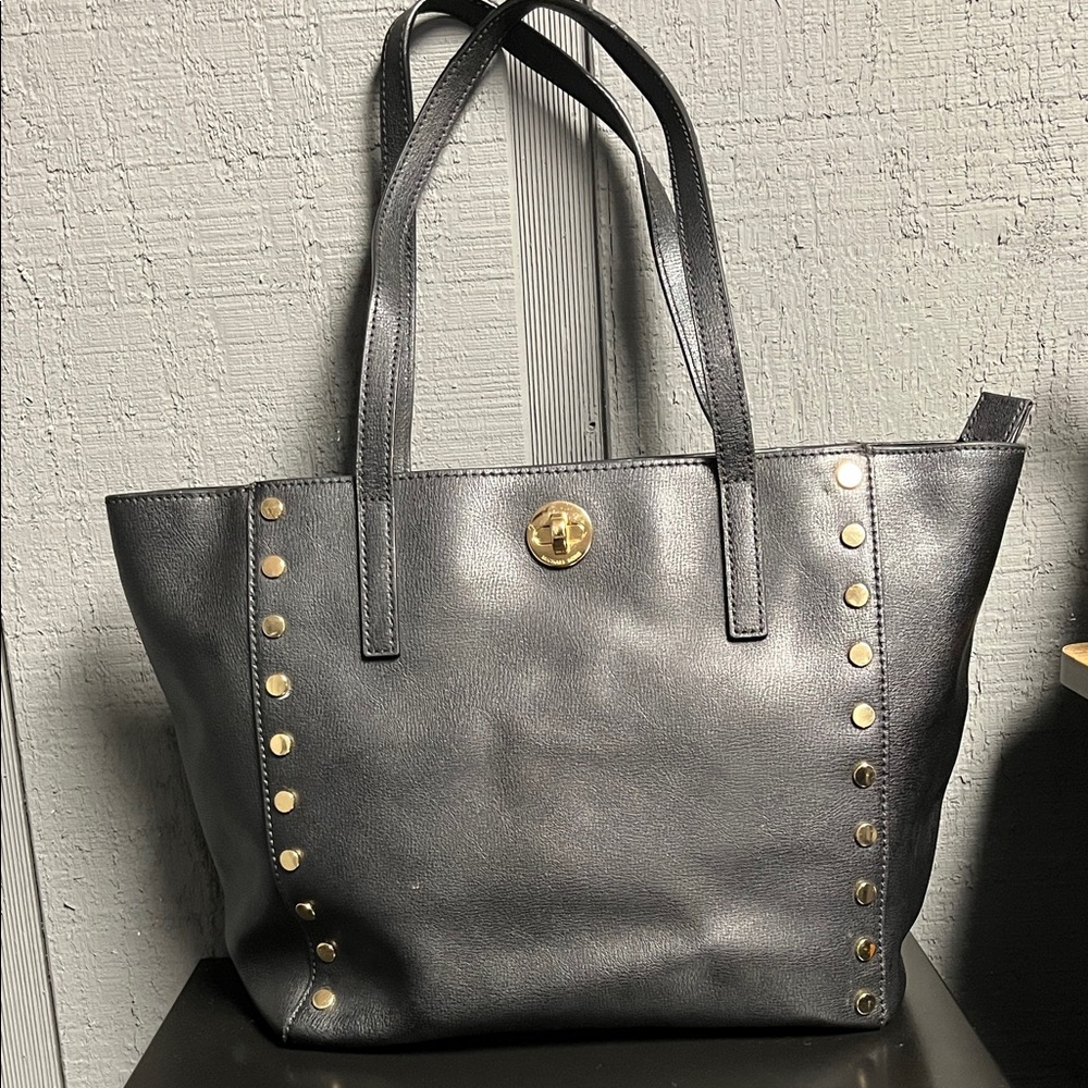 Michael Kors Black Tote with Gold Accents - Picture 2 of 8